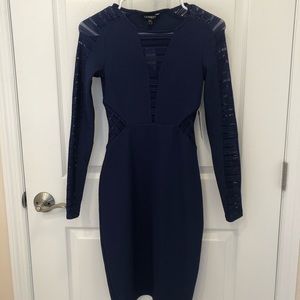 Navy blue midi dress